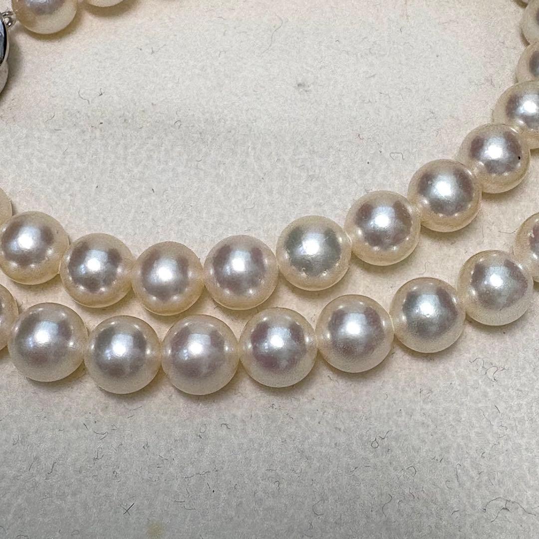 Tasaki Akoya Pearl Necklace featuring 7.5-8mm pearls with silver clasp, 43cm length