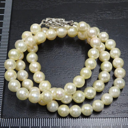 Akoya pearl necklace featuring 6.2mm genuine pearls on a 42cm strand