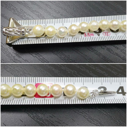 Akoya pearl necklace featuring 6.2mm genuine pearls on a 42cm strand