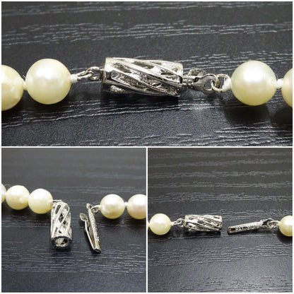 Akoya pearl necklace featuring 6.2mm genuine pearls on a 42cm strand