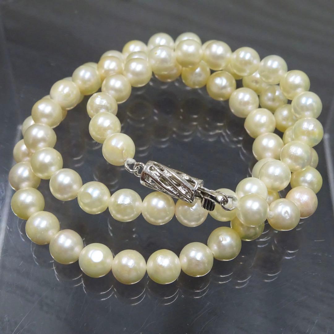 Akoya pearl necklace featuring 6.2mm genuine pearls on a 42cm strand