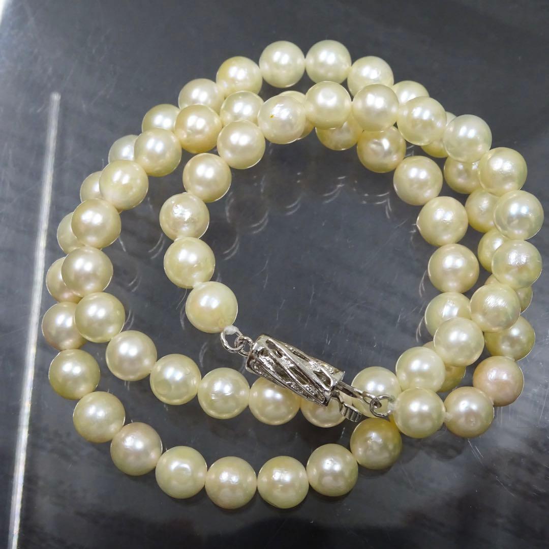Akoya pearl necklace featuring 6.2mm genuine pearls on a 42cm strand