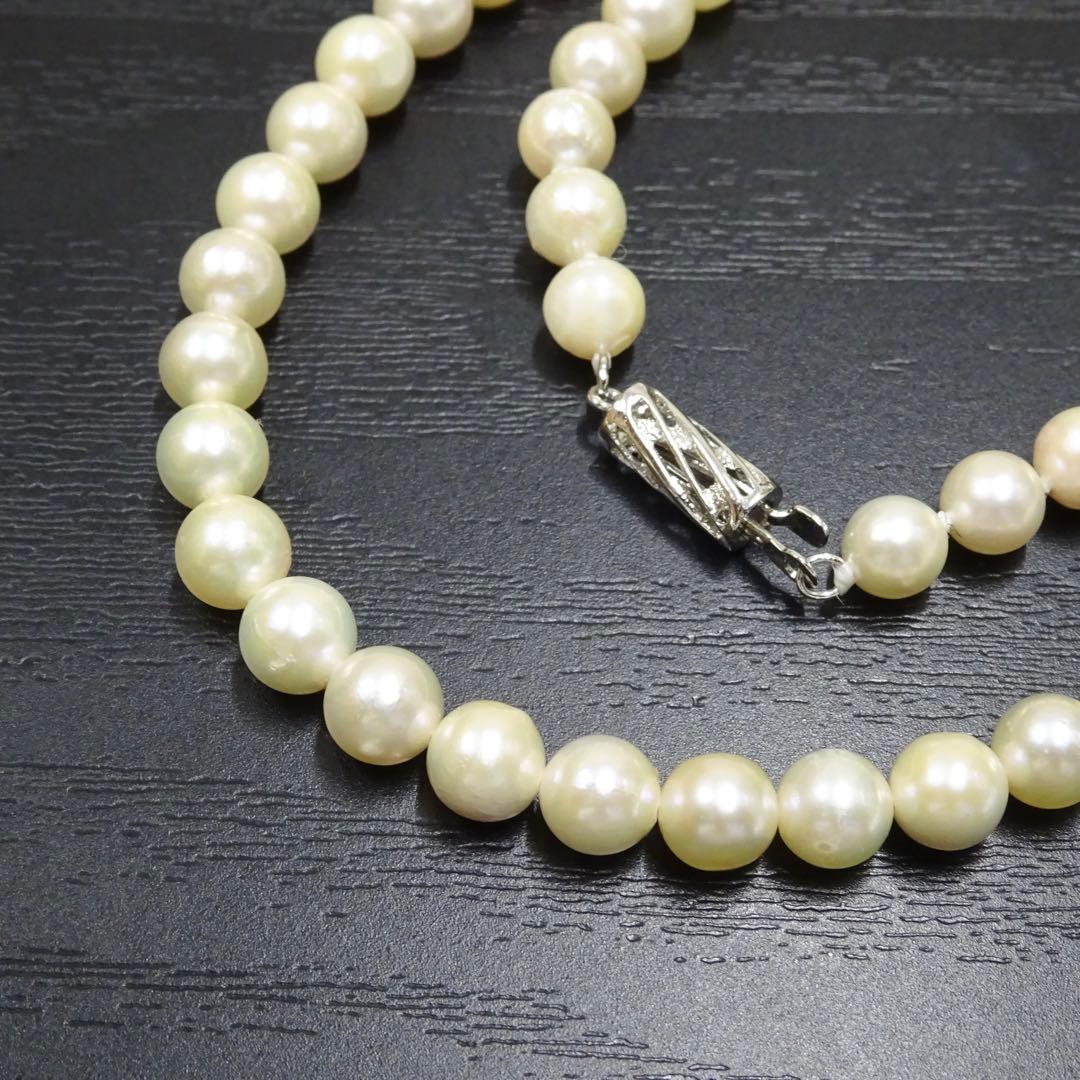 Akoya pearl necklace featuring 6.2mm genuine pearls on a 42cm strand