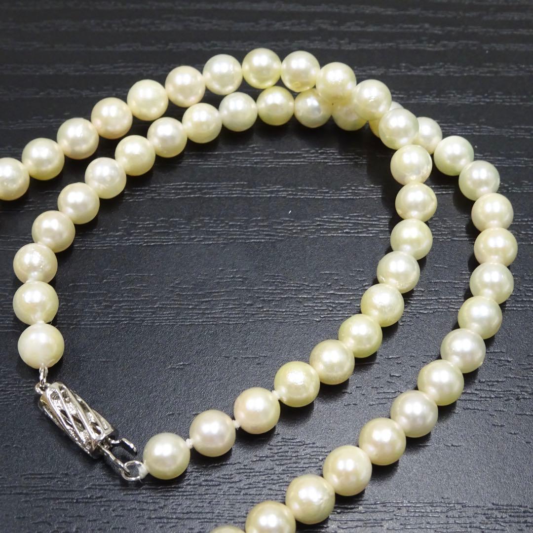 Akoya pearl necklace featuring 6.2mm genuine pearls on a 42cm strand