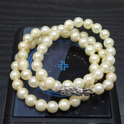 Akoya pearl necklace featuring 6.2mm genuine pearls on a 42cm strand