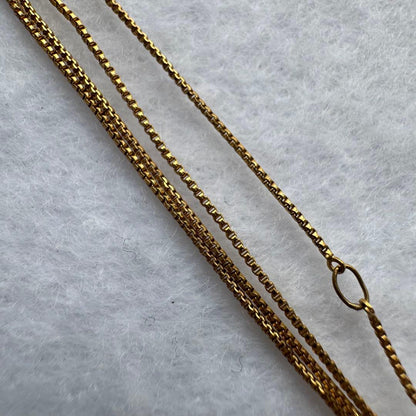 Agete K18 single diamond necklace with 0.05ct diamond and 42cm adjustable chain