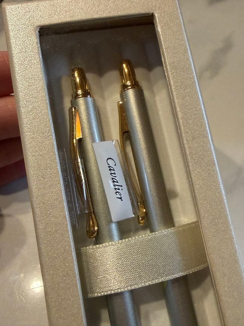 PILOT Cavalier silver metal ballpoint pen and mechanical pencil two-piece set