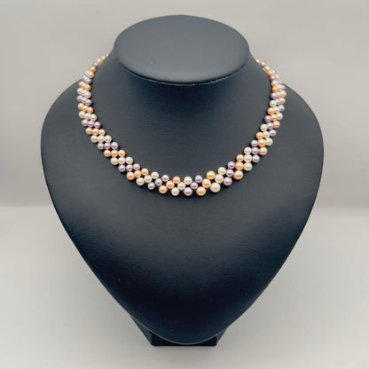 Tasaki K18 3-row pearl necklace with pearls sized 3.0-6.2mm and 40cm gold chain