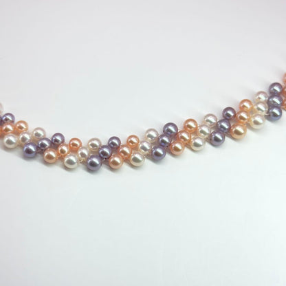 Tasaki K18 3-row pearl necklace with pearls sized 3.0-6.2mm and 40cm gold chain