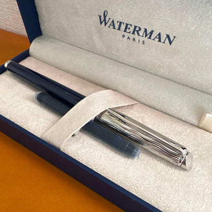 WATERMAN Metropolitan DX Blue CT Special Edition F fountain pen with silver accents in dedicated box