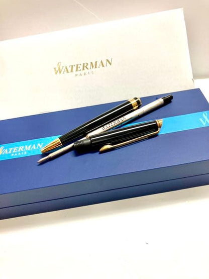 Waterman Ballpoint Pen Black and Gold with exclusive case shown
