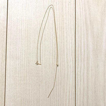 Tested-fitting Agate Y-shape necklace made of K10 gold with a 60cm chain length