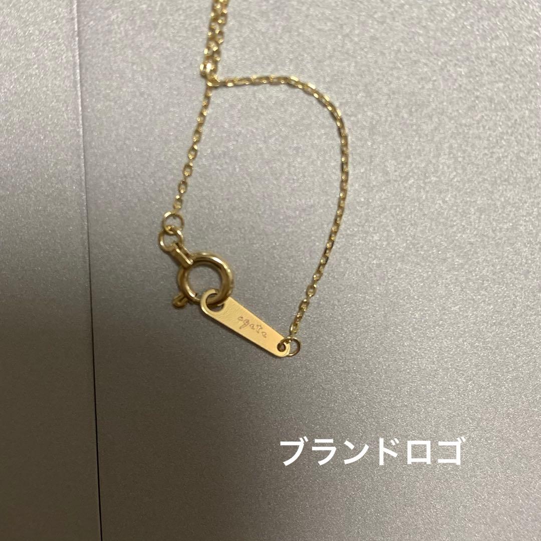 Tested-fitting Agate Y-shape necklace made of K10 gold with a 60cm chain length