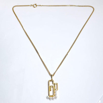Mikimoto Baby Pearl Gold Necklace Pendant with 3.1-3.3mm pearl on silver chain