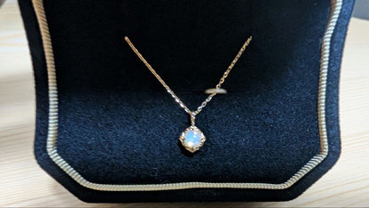 Enel Limited Edition K10 necklace featuring opal and diamond with 40cm length and delicate design