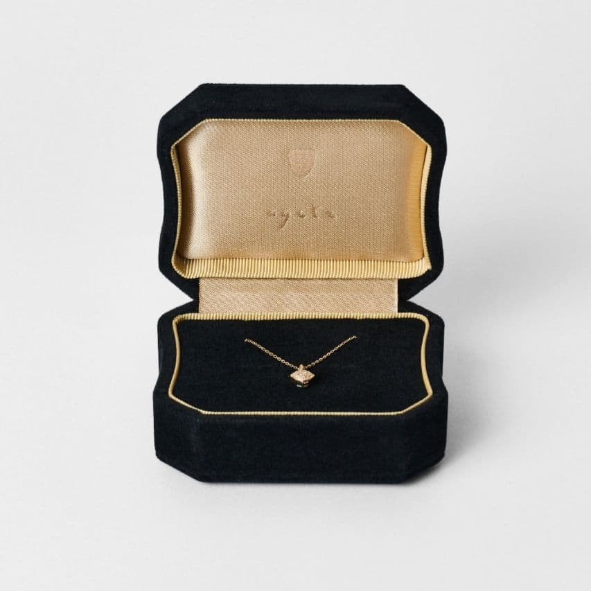 Enel Limited Edition K10 necklace featuring opal and diamond with 40cm length and delicate design