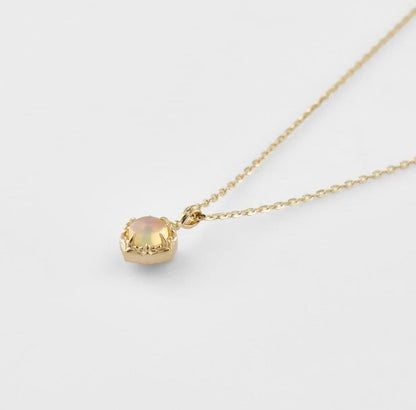 Enel Limited Edition K10 necklace featuring opal and diamond with 40cm length and delicate design