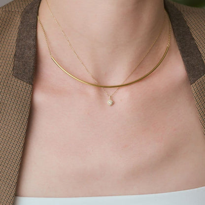 Enel Limited Edition K10 necklace featuring opal and diamond with 40cm length and delicate design