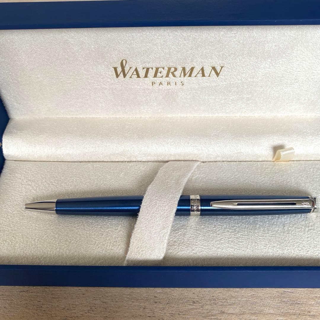 Waterman Metropolitan Essential Metallic Blue CT ballpoint pen with black ink and twist mechanism