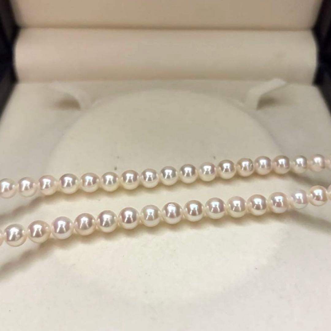 Akoya pearl necklace with white high luster round pearls sized 6.0-6.5mm on a 43cm strand