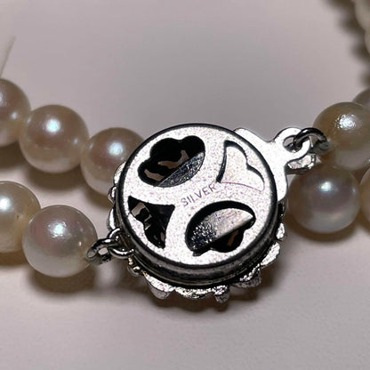 Ise Shima high-quality white Akoya pearl necklace with 5.9 to 6.4 mm pearls, 40.8 cm length