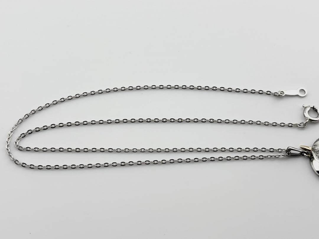 Mikimoto umbrella-shaped pearl necklace with K18 gold and silver chain measuring 36cm