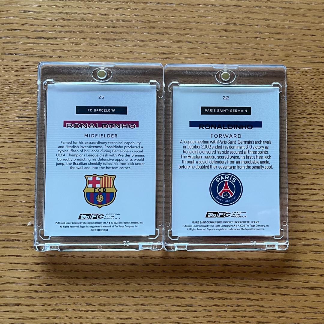 Ronaldinho Topps Team Set 2 Card Serial /99 — Japanese