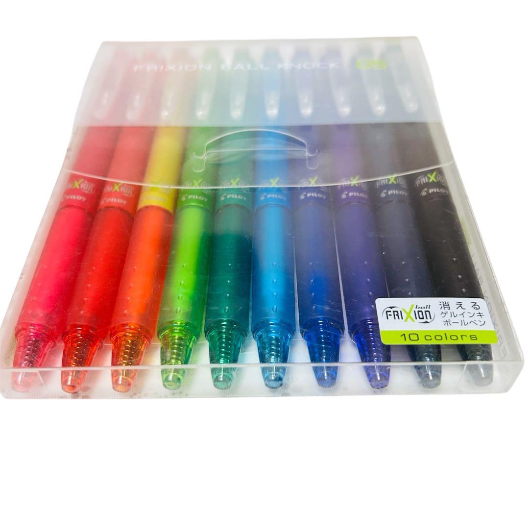PILOT Frixion Ball Knock 05 erasable ballpoint pens 10-color set with colorful pen bodies and retractable tips