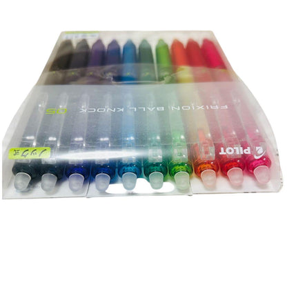 PILOT Frixion Ball Knock 05 erasable ballpoint pens 10-color set with colorful pen bodies and retractable tips