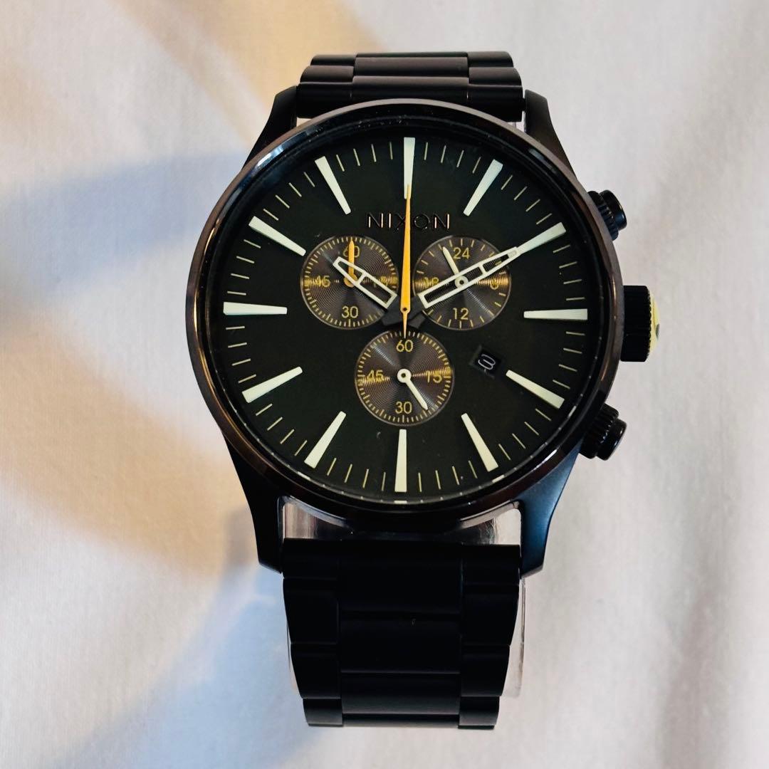 NIXON The Sentry Chrono Black Quartz Men's Watch — Japanese