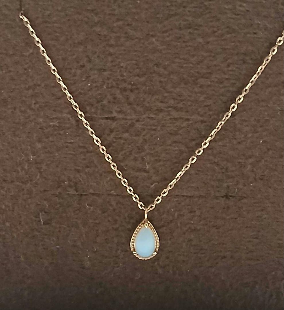 Agat K10 gold necklace with opal pendant measuring 0.6 x 0.4 cm on 40 cm chain