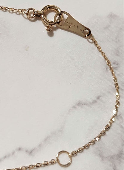 Agat K10 gold necklace with opal pendant measuring 0.6 x 0.4 cm on 40 cm chain
