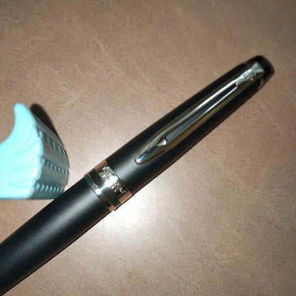 Waterman Expert Essential Matte Black CT twist ballpoint pen with silver accents and black ink