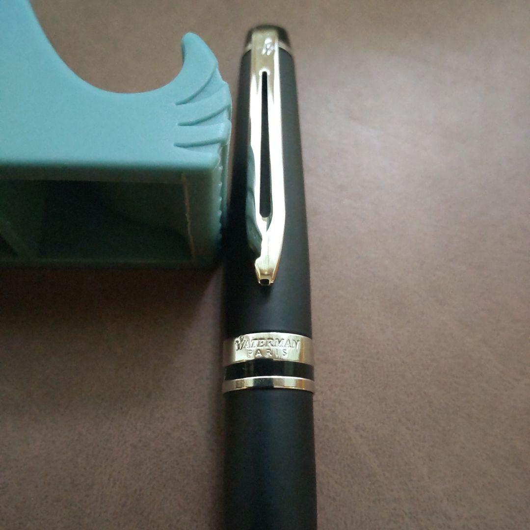 Waterman Expert Essential Matte Black CT twist ballpoint pen with silver accents and black ink