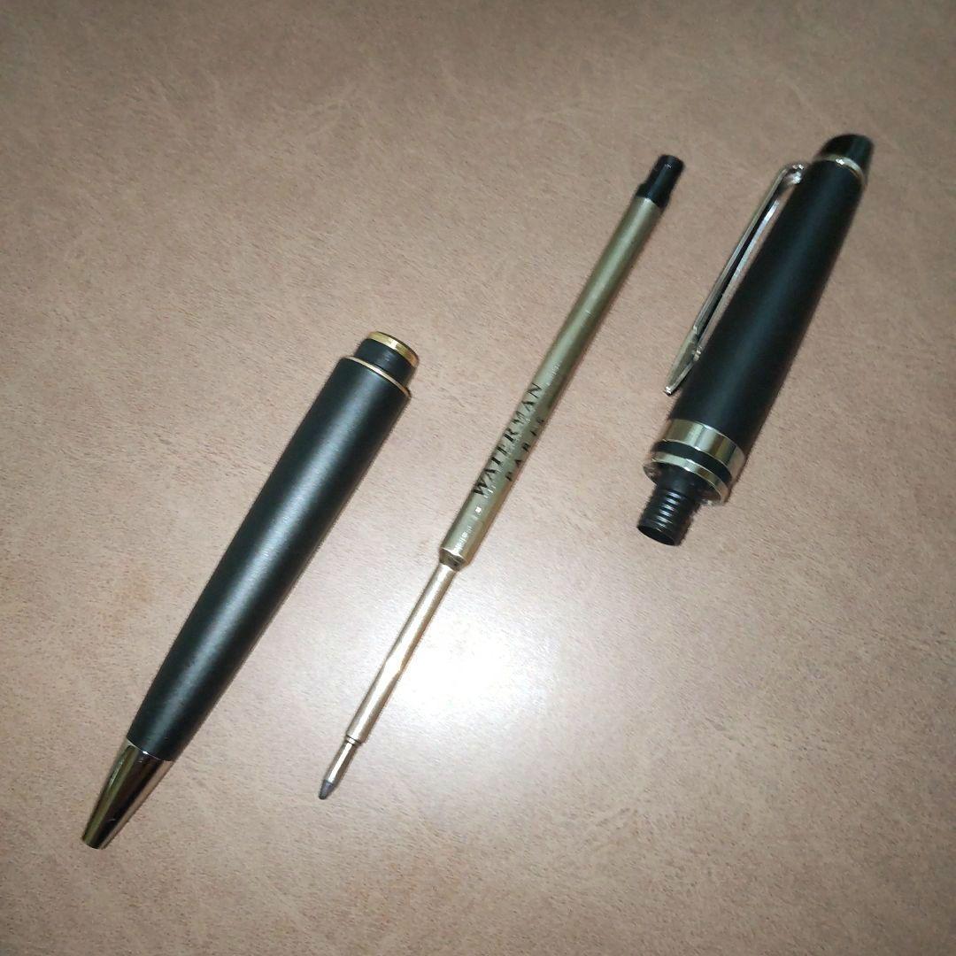 Waterman Expert Essential Matte Black CT twist ballpoint pen with silver accents and black ink