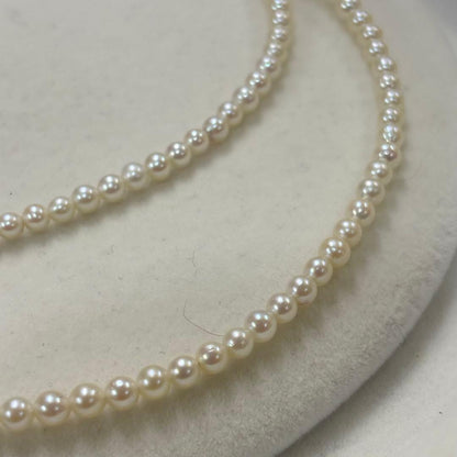 Akoya pearl necklace featuring 3-3.5mm pearls from Ise-Shima Egu Bay, 55cm length with 925 stamp