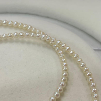 Akoya pearl necklace featuring 3-3.5mm pearls from Ise-Shima Egu Bay, 55cm length with 925 stamp