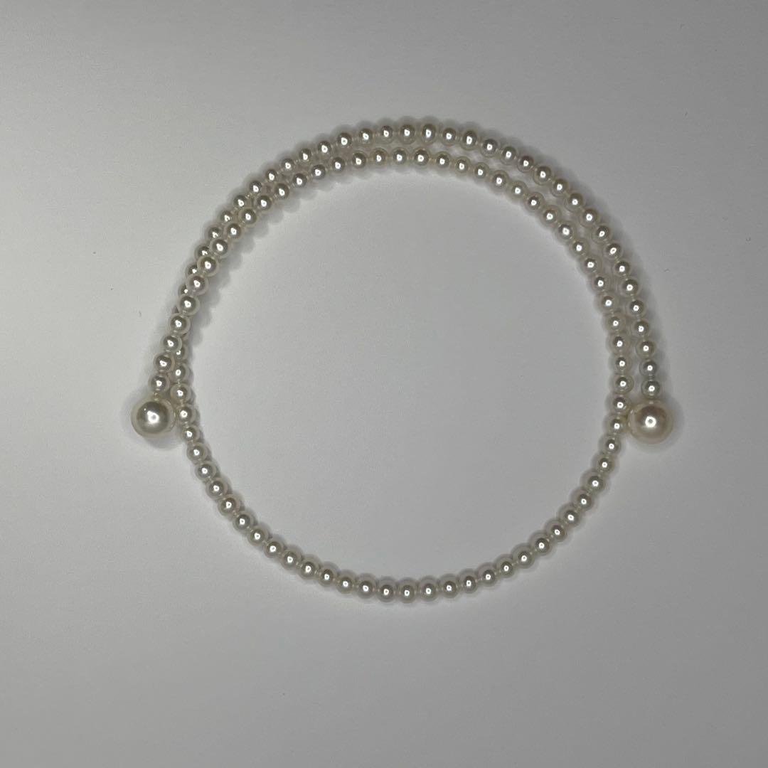 Authentic Akoya pearl baby pearl choker necklace with 8.5-9mm pearls and white freshwater pearls, clasp closure
