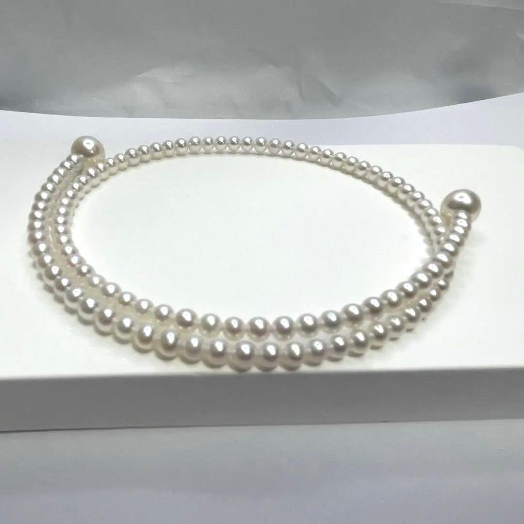 Authentic Akoya pearl baby pearl choker necklace with 8.5-9mm pearls and white freshwater pearls, clasp closure