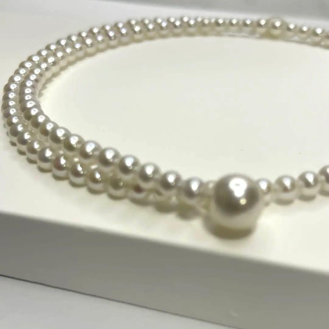 Authentic Akoya pearl baby pearl choker necklace with 8.5-9mm pearls and white freshwater pearls, clasp closure