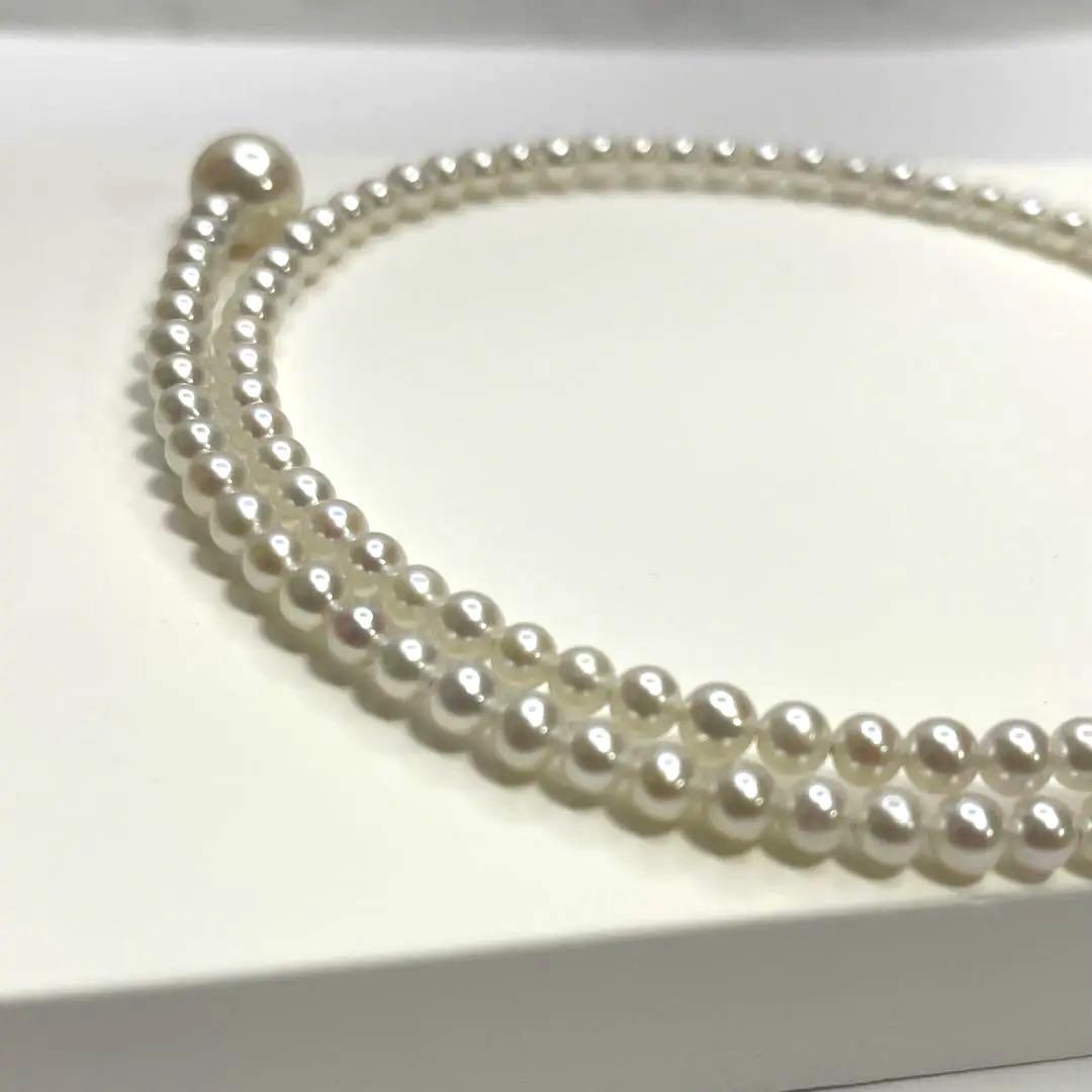 Authentic Akoya pearl baby pearl choker necklace with 8.5-9mm pearls and white freshwater pearls, clasp closure