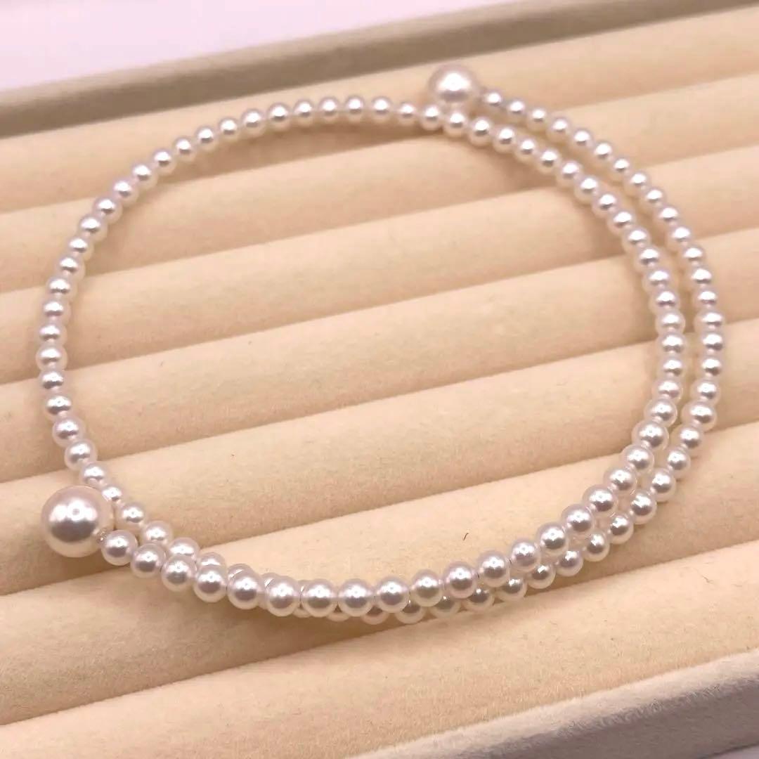 Authentic Akoya pearl baby pearl choker necklace with 8.5-9mm pearls and white freshwater pearls, clasp closure