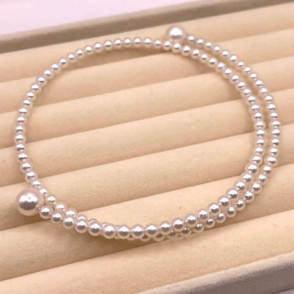 Authentic Akoya pearl baby pearl choker necklace with 8.5-9mm pearls and white freshwater pearls, clasp closure