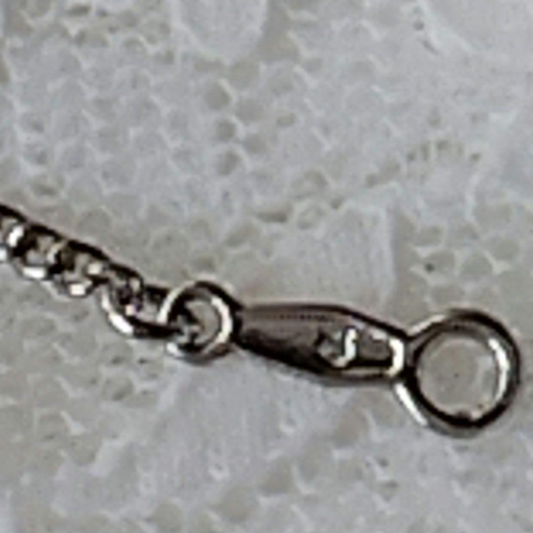 Mikimoto silver open ring with 6.4mm Akoya pearl necklace and 42cm chain displayed on white background