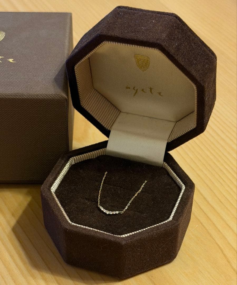 Agatte Necklace K10 by Agete in beautiful condition shown on white background