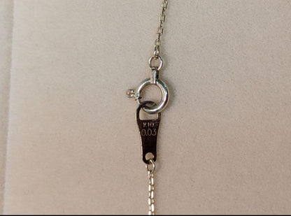 Agete Laurel Leaf Diamond Necklace with 0.03ct diamonds on a 40cm adjustable chain