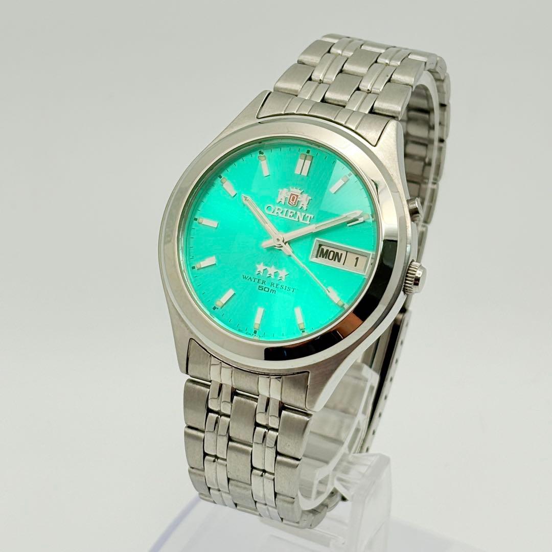 ORIENT Automatic Green Day-Date Men's Watch — Japanese