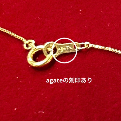 Agete K18 Venetian Chain Necklace with 0.05ct diamond in gold