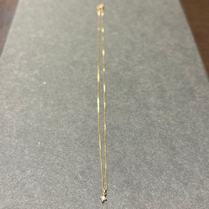 Agete K18 Venetian Chain Necklace with 0.05ct diamond in gold