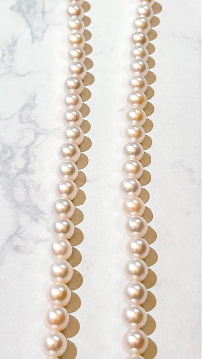 Akoya pearl necklace featuring 6.5-7.0mm pearls on a 41cm strand with 2cm clasp